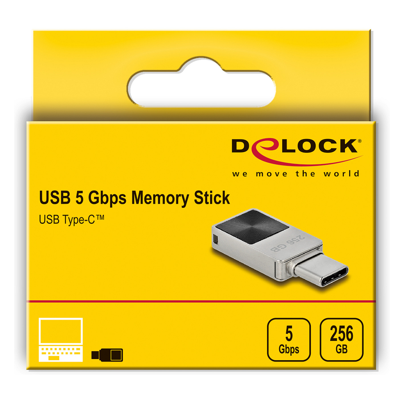 USB stick DELOCK Mini (256GB, USB-C, USB 3.2 Gen 1, metalno kućište)-3