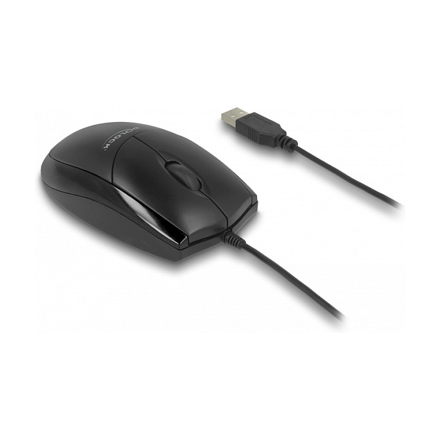 Žičani miš DELOCK 12106 Silent (Optical, 1200 DPI, Ambidextrous)
