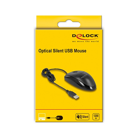 Žičani miš DELOCK 12106 Silent (Optical, 1200 DPI, Ambidextrous)-1