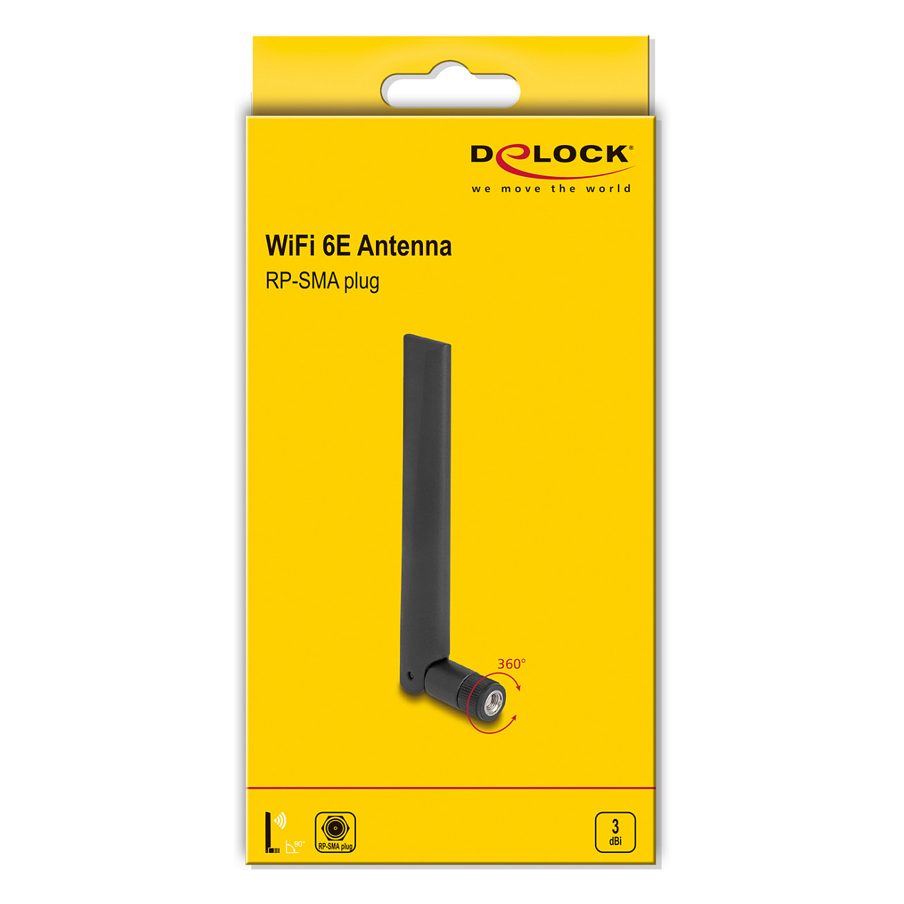 Antena DELOCK WiFi 6E (SMA, 3 dBi, omnidirekcionalna, zglobna, crna)-1