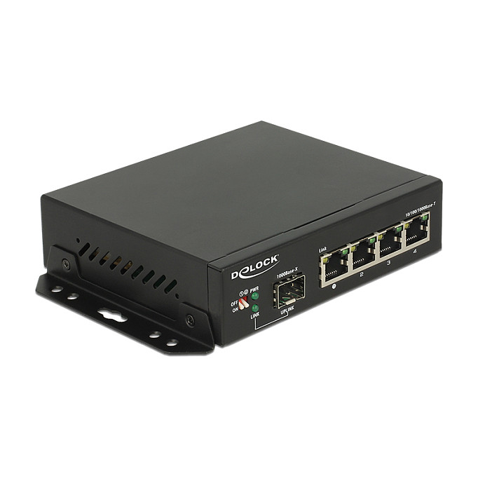 Mrežni Switch DELOCK 87704 (4-portni, 1x SFP, Gigabit)