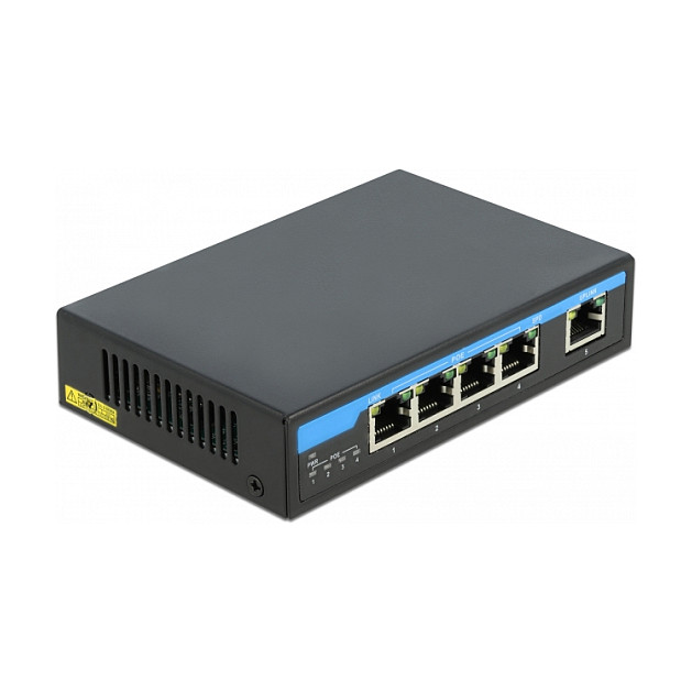 Mrežni Switch DELOCK 87764 (4x PoE Gigabit, 1x Uplink, 65W)-0