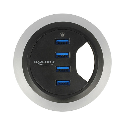 Ugradbeni USB Hub DELOCK 62868 (4 x USB 3.0, za stol Ø 60 mm)