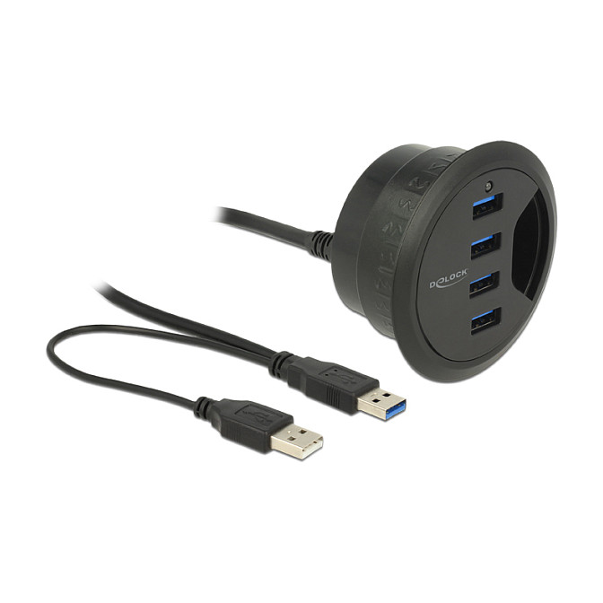 Ugradbeni USB Hub DELOCK 62868 (4 x USB 3.0, za stol Ø 60 mm)-1