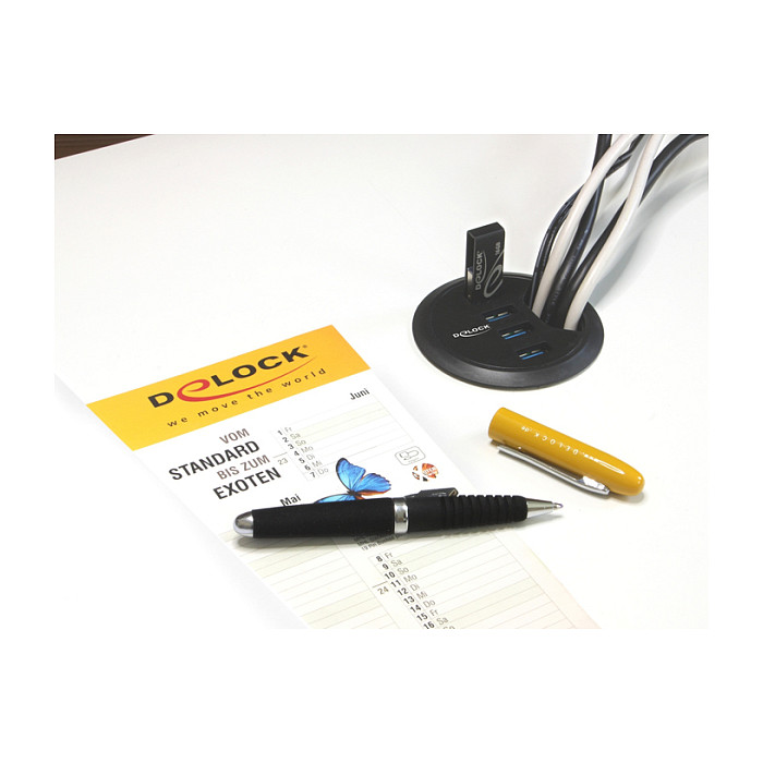 Ugradbeni USB Hub DELOCK 62868 (4 x USB 3.0, za stol Ø 60 mm)-2