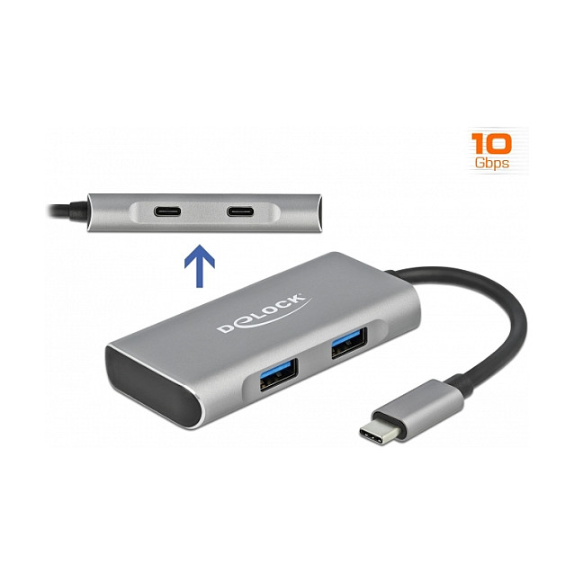 USB-C Hub DELOCK 63260 (2x USB-A, 2x USB-C, 10Gbps)-1
