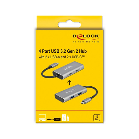 USB-C Hub DELOCK 63260 (2x USB-A, 2x USB-C, 10Gbps)-4