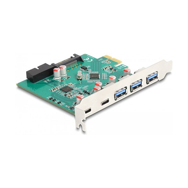 PCIe kartica DELOCK 90109 (3x USB-A, 2x USB-C, 1x 19-pin, 5 Gbps)