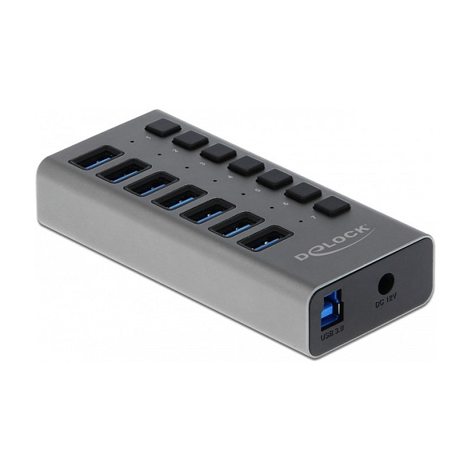USB Hub DELOCK 63669 (7-portni, USB 3.2 Gen 1, s prekidačima)