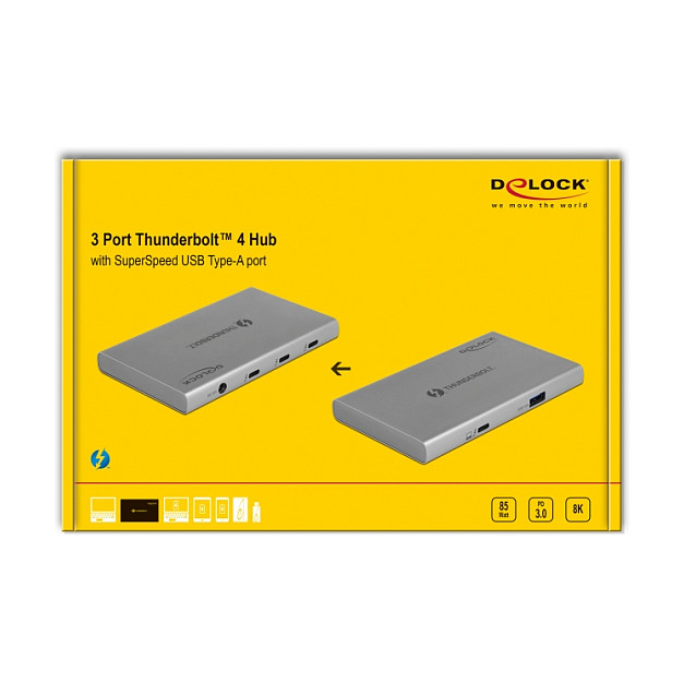 Thunderbolt 4 Hub DELOCK 64157 (3x Thunderbolt 4, 1x USB-A, 8K)-3