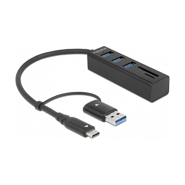 USB-C Hub i čitač kartica DELOCK 63859 (3x USB 3.2 Gen 1, SD/MicroSD, USB-C/USB-A)-0