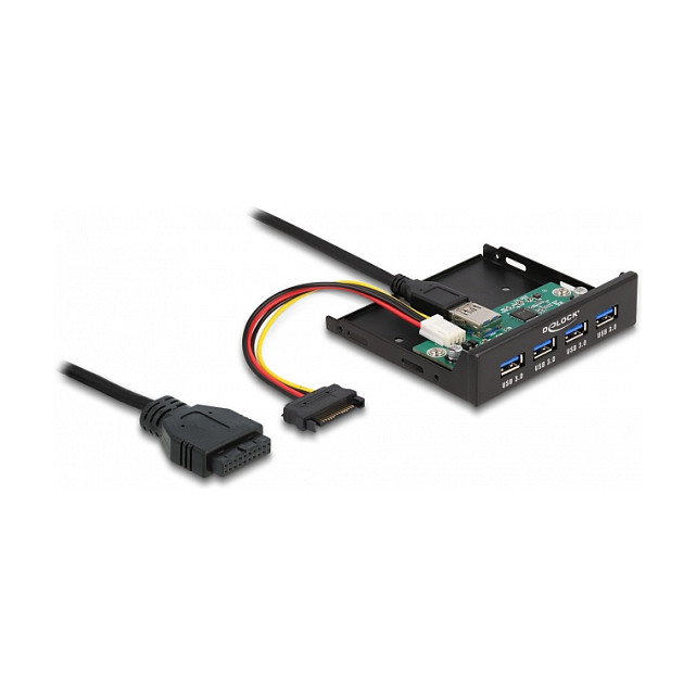 Interni USB Hub DELOCK za 3.5" utor (4x USB 3.2 Gen 1, SATA napajanje)-0
