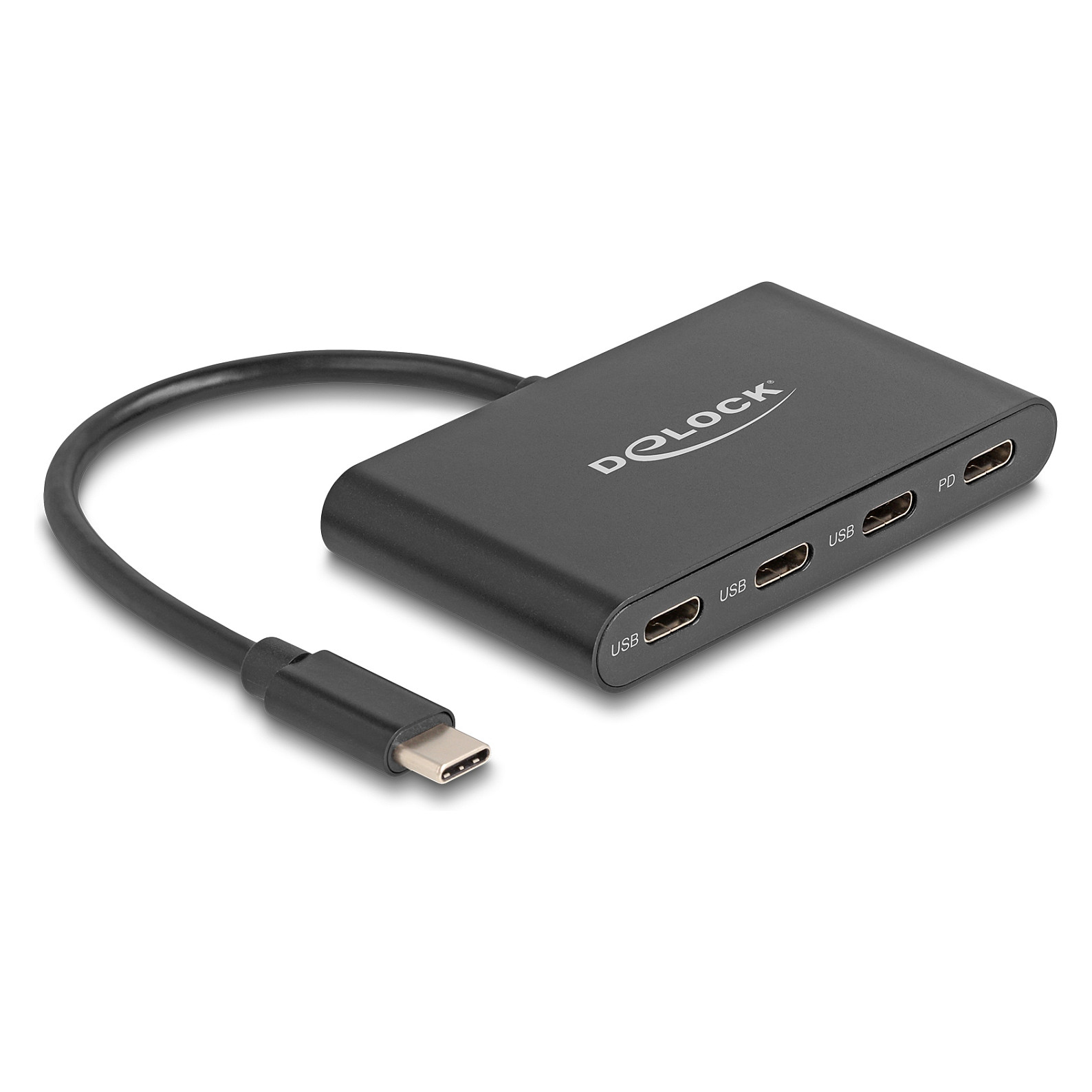 USB-C Hub DELOCK 64174 (4-portni, 3x USB-C, 1x USB-C PD 100W, USB 3.2 Gen 1)