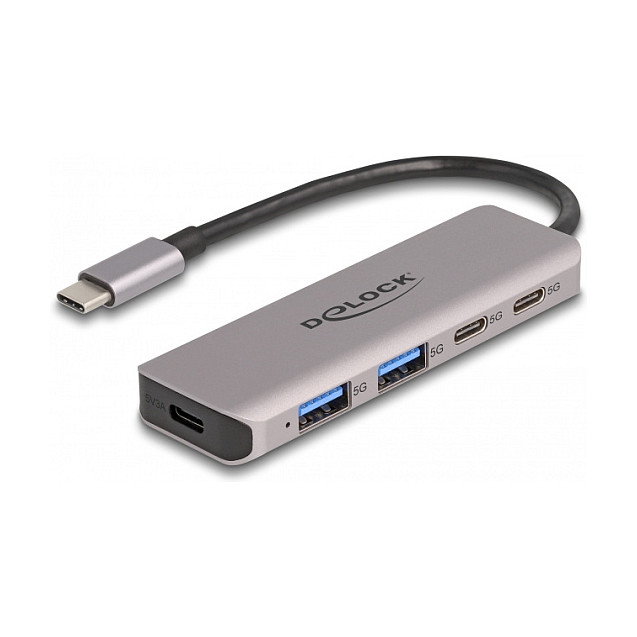 USB-C Hub DELOCK 64239 (4-port, 2x USB-A, 2x USB-C, 5Gbps)