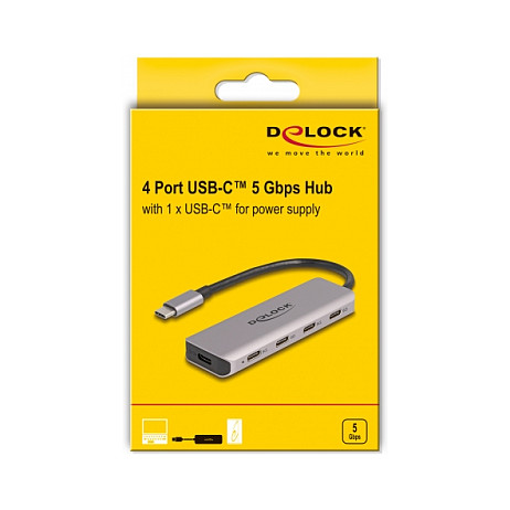 USB-C Hub DELOCK 4-portni (4x USB-C, 5 Gbps, metalno kućište)-2