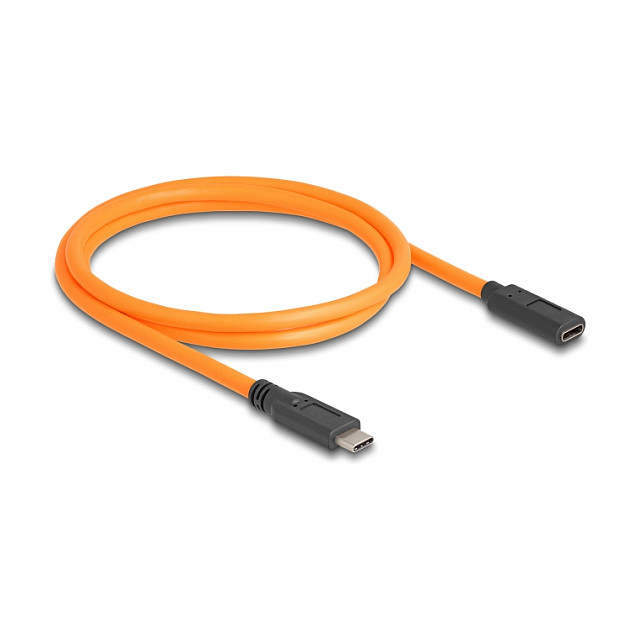 USB-C kabel za tethering DELOCK 87960 (USB-C M/Ž, 5Gbps, 100W, 1m, narančasti)