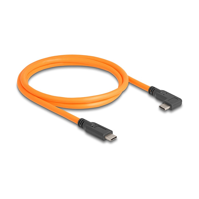 USB-C kabel DELOCK 87961 (USB-C na USB-C, 5Gbps, 90° kutni, 1m, narančasti)-0