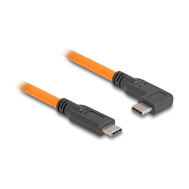 USB-C kabel DELOCK 87961 (USB-C na USB-C, 5Gbps, 90° kutni, 1m, narančasti)-1