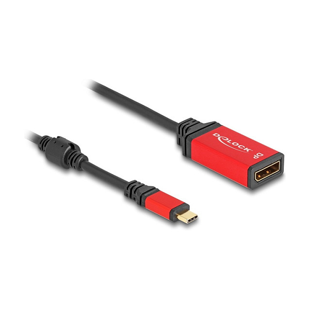 Adapter DELOCK USB-C na DisplayPort (8K 30Hz, HDR, crveni)