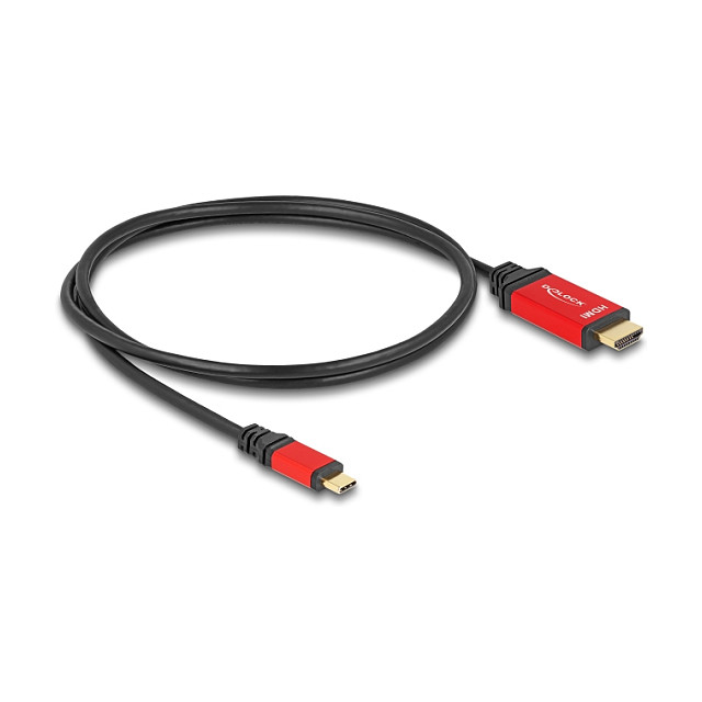 Kabel DELOCK USB-C na HDMI (8K 60Hz, DP Alt Mode, HDR, 1m, crveni)-1