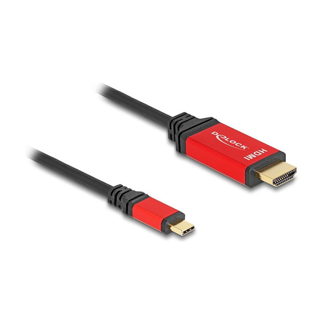 Kabel DELOCK USB-C na HDMI (8K 60Hz, DP Alt Mode, HDR, 2m, crveni)