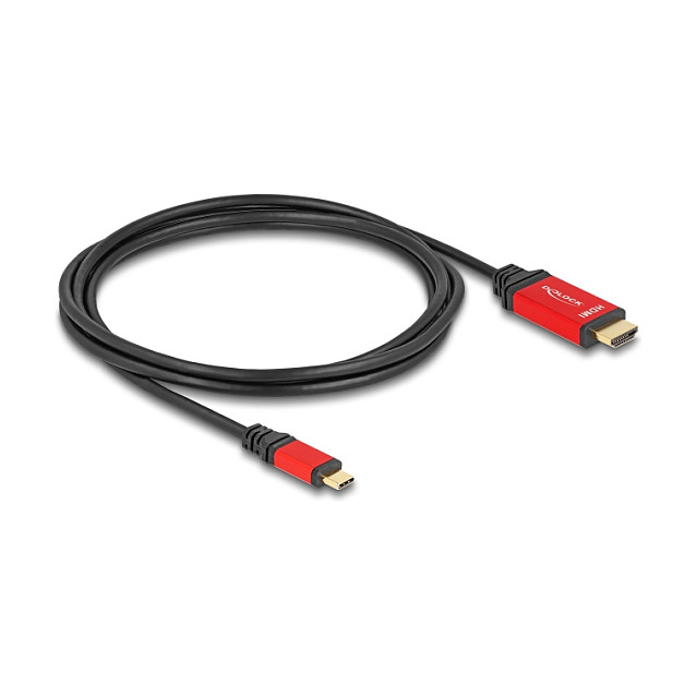 Kabel DELOCK USB-C na HDMI (8K 60Hz, DP Alt Mode, HDR, 2m, crveni)-1