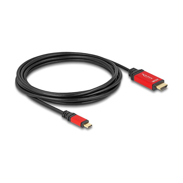 Kabel DELOCK USB-C na HDMI (8K 60Hz, DP Alt Mode, HDR, 3m, crveni)-1