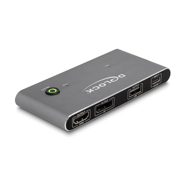 KVM Switch DELOCK 11485 (2-port, USB-C na HDMI/DisplayPort, 8K, MST)