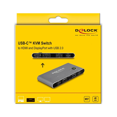 KVM Switch DELOCK 11485 (2-port, USB-C na HDMI/DisplayPort, 8K, MST)-1