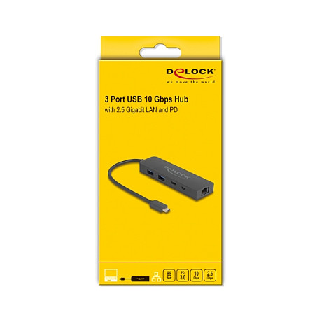 USB-C Hub DELOCK 64110 (3x USB 10Gbps, 2.5GbE LAN, PD 85W)-2