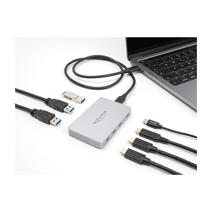 USB-C Hub DELOCK 7-portni (4x USB-C, 3x USB-A, PD 82W)-3