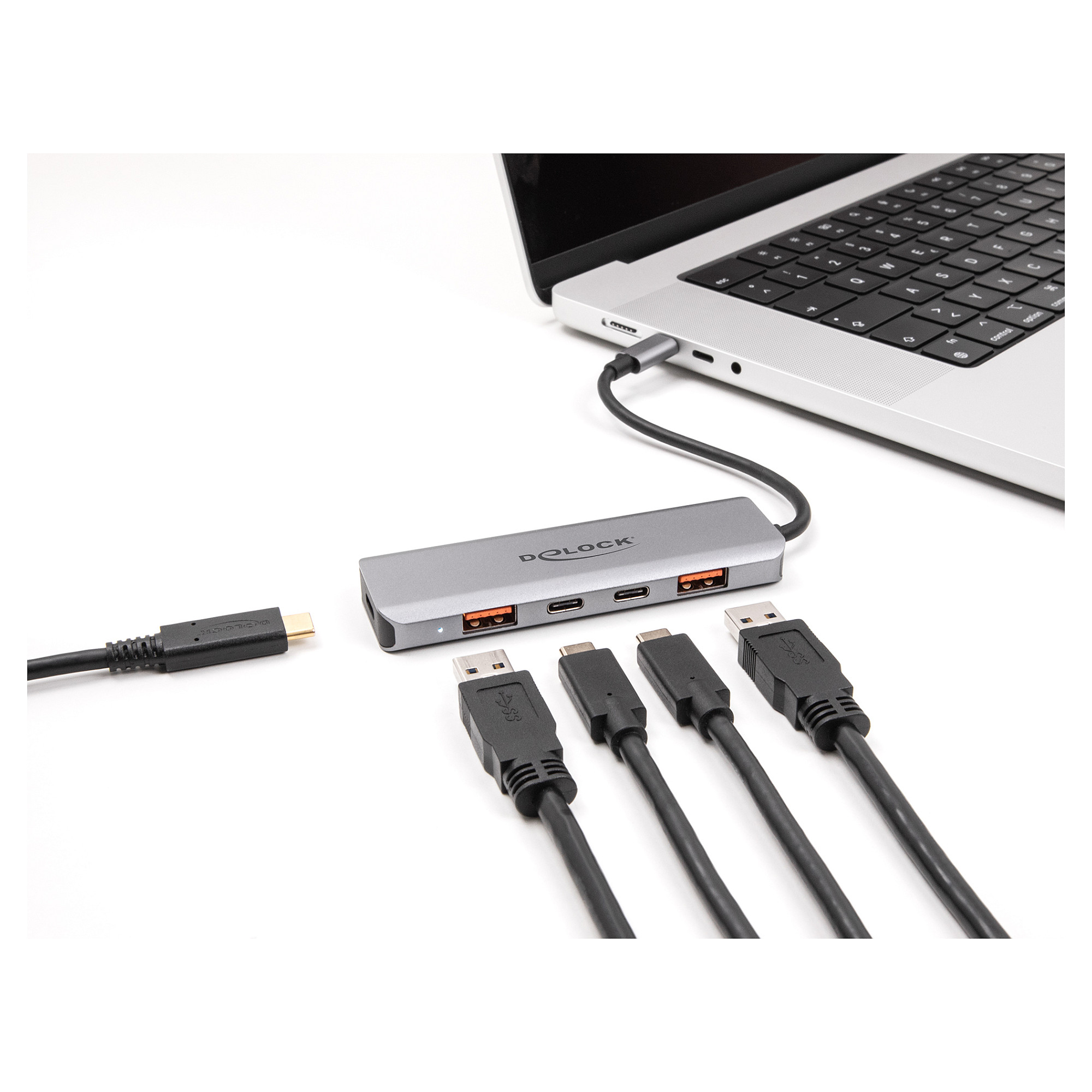 USB-C Hub DELOCK 64302 (4-port, 10Gbps, 2x USB-A, 2x USB-C, PD 95W)-1
