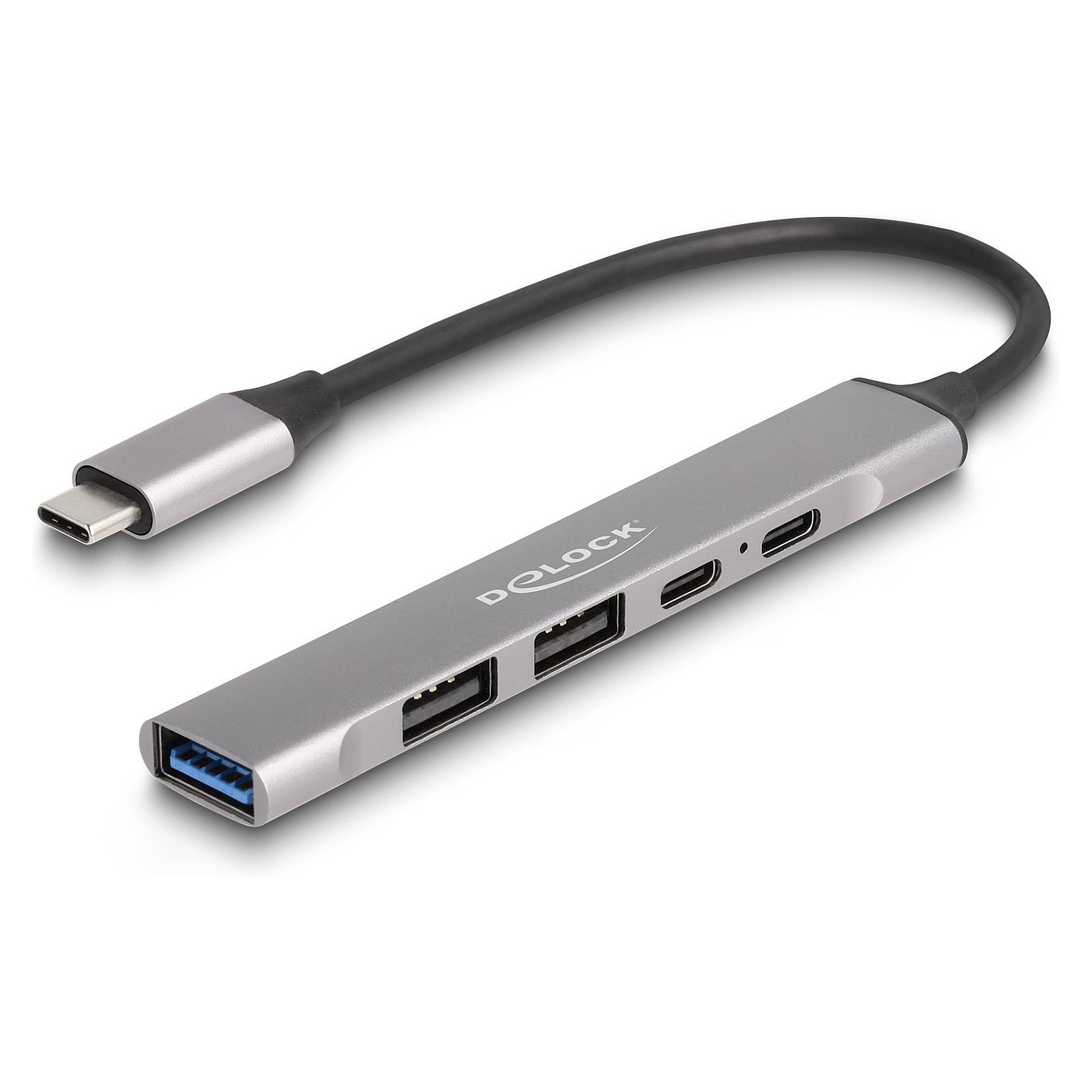 USB-C HUB DELOCK 64298 (4-portni, 1x USB-A 10Gbps, 2x USB-A 2.0, 1x USB-C 2.0, 95W PD)