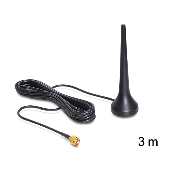 Antena DELOCK GSM/UMTS Sixband (SMA, 2 dBi, omnidirekcijska, magnetska baza, crna)-0