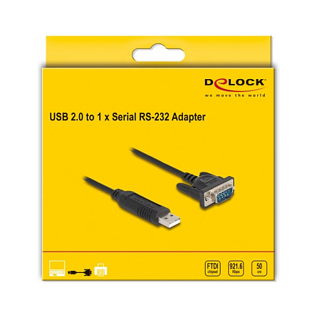 Adapter DELOCK USB 2.0 na Serijski RS-232 (DB9 M, FTDI, 50 cm)-2