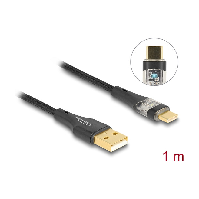 Kabel DELOCK USB-A na USB-C (2.0, 60W, 1m)-1