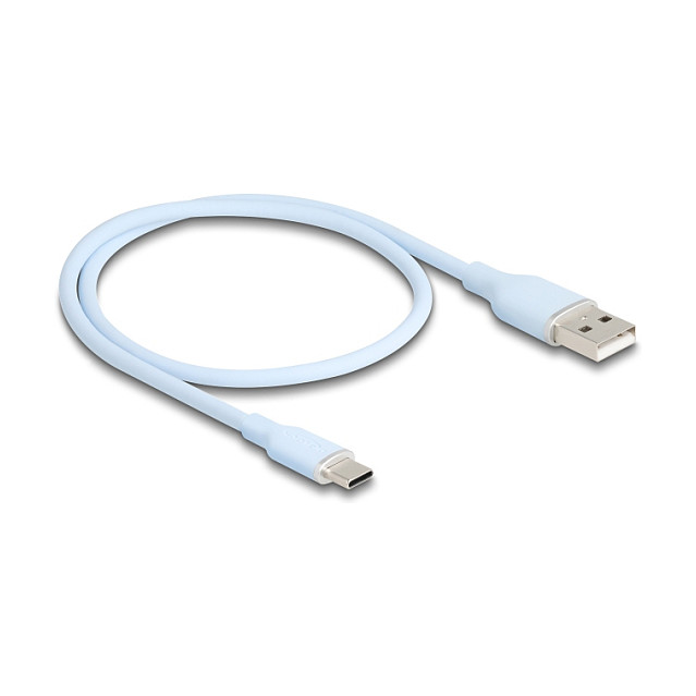 USB-C kabel DELOCK 81221 (USB-A na USB-C, 2.0, 0.5m, silikonski, plavi)-0