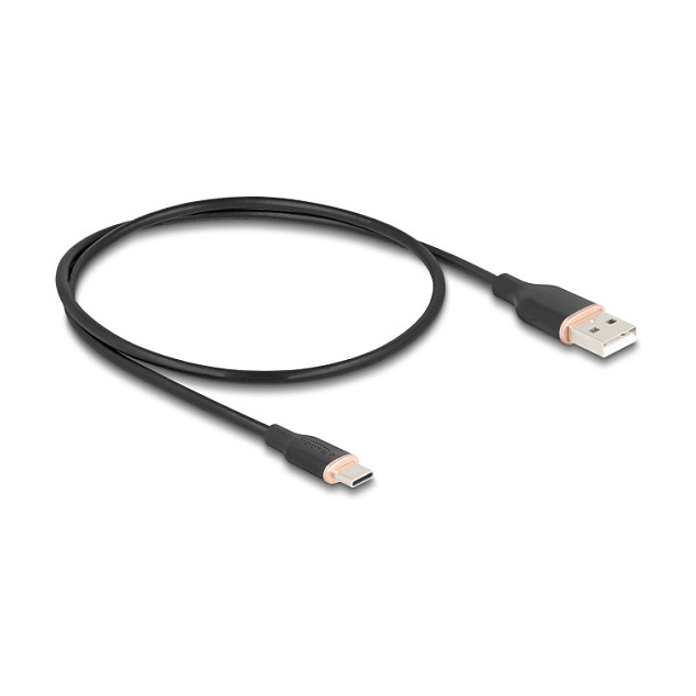 USB-C kabel DELOCK 81225 (USB-A na USB-C, 2.0, 0.5m, silikonski, crni)-0