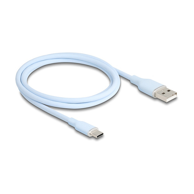 USB-C kabel DELOCK 81222 (USB-A na USB-C, 2.0, 1m, silikonski, plavi)-0