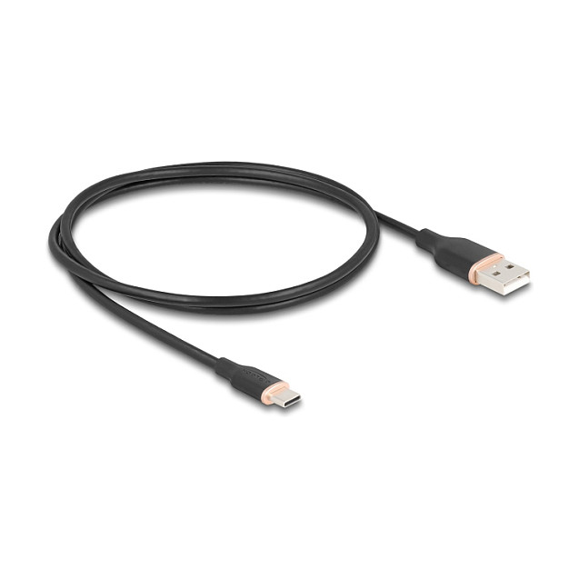USB-C kabel DELOCK 81226 (USB-A na USB-C, 2.0, 1m, silikonski, crni)-0