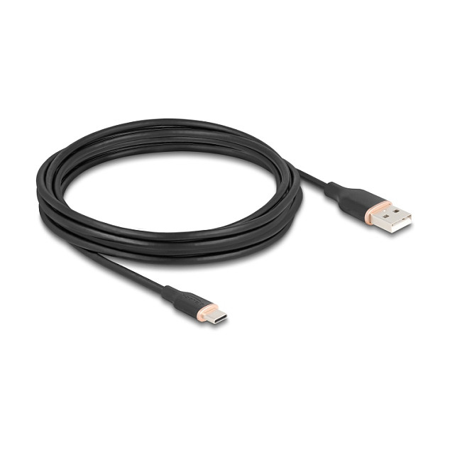 USB-C kabel DELOCK 81228 (USB-A na USB-C, 2.0, 4m, silikonski, crni)