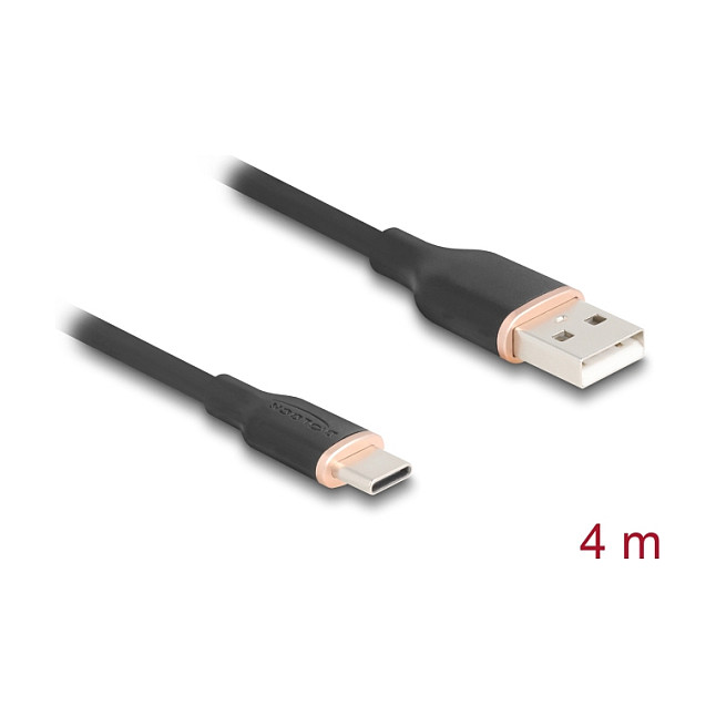 USB-C kabel DELOCK 81228 (USB-A na USB-C, 2.0, 4m, silikonski, crni)-1