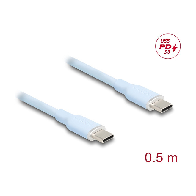 USB-C kabel DELOCK 81233 (USB-C na USB-C, PD 60W, 0.5m, plavi)-1