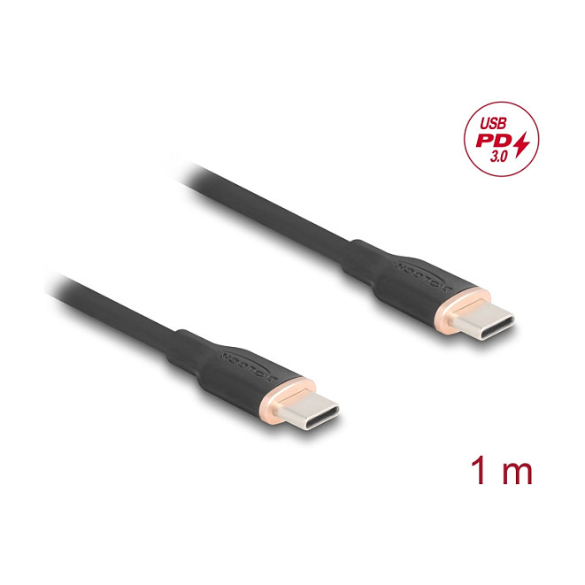 USB-C kabel DELOCK 81238 (USB 2.0, PD 60W, 1m, crni)-1
