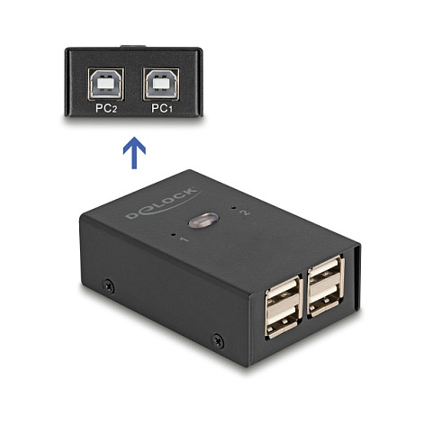 USB 2.0 Switch DELOCK za 2 računala i 4 uređaja (metalno kućište)-1