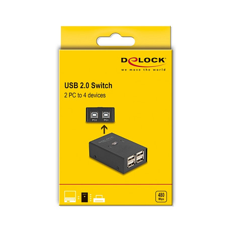 USB 2.0 Switch DELOCK za 2 računala i 4 uređaja (metalno kućište)-3