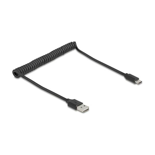 USB kabel DELOCK 85290 (Spiralni, EASY-USB 2.0 A > USB-C, 20-60 cm)