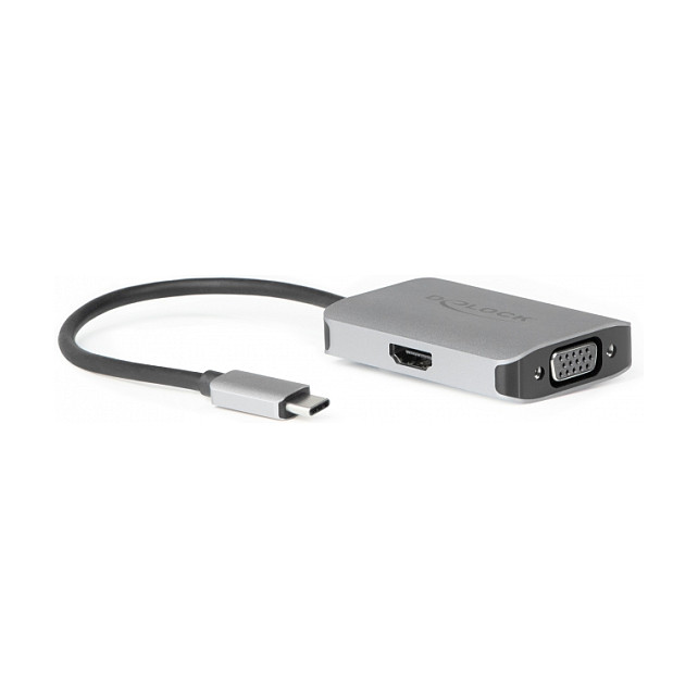 Adapter DELOCK 87776 (USB-C na HDMI + VGA, 4K 60Hz, 0.2m)