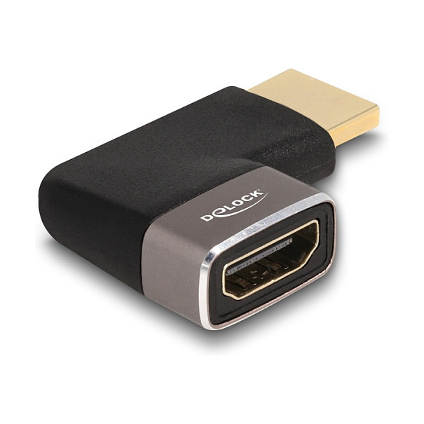 HDMI Adapter DELOCK Kutni 90° lijevo (8K 60Hz, metalni, sivi)-0