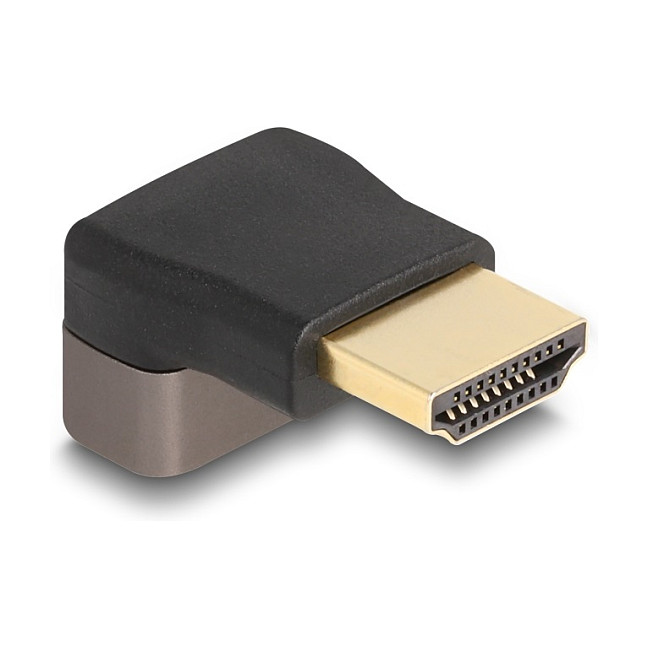 HDMI adapter DELOCK kutni 90° muško-ženski (8K 60Hz, metalni, sivi)-1